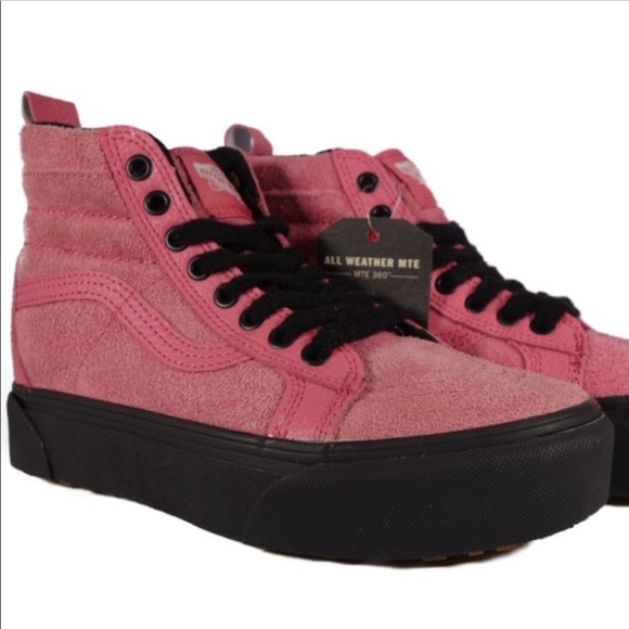 >Ⓜ️SK8-Hi 1.5” PLATFORM MTE SUEDE DESERT ROSE/BLACK LACE UP BRAND NEW VANS - Picture 2 of 16